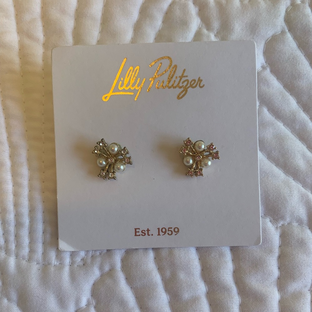 Lilly Pulitzer Earrings Pearl and Crystals